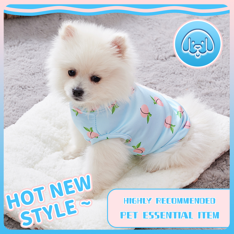 Pet Supplies York - 애완견용 핑크 복숭아 패턴 조끼, 고양이
