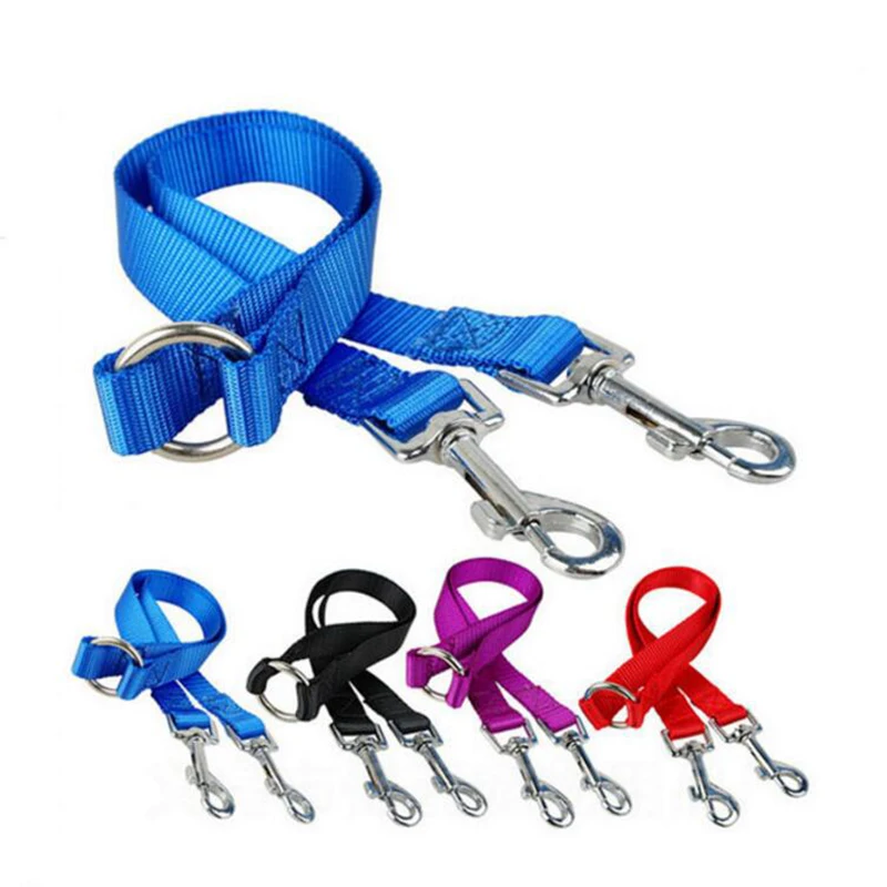Retractable Dog Leash - 야외 산책 두 개 가죽 끈