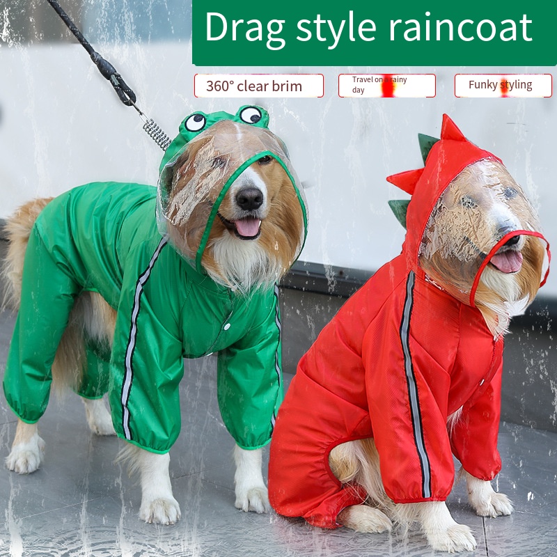Dog Raincoat - 개 비옷 방수 Dogface 대형 개