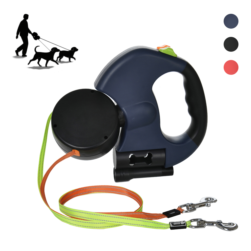 Retractable Dog Leash - 2마리 강아지용 듀얼 리드줄, 접이식 개줄,
