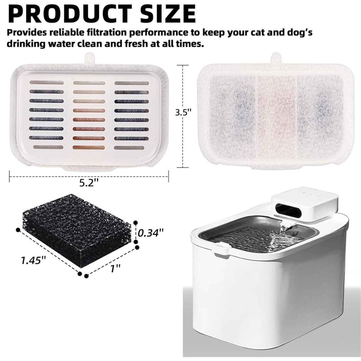 Pet Water Fountain - (A02R) PET-KIT용 15팩 필터 유닛 렉트