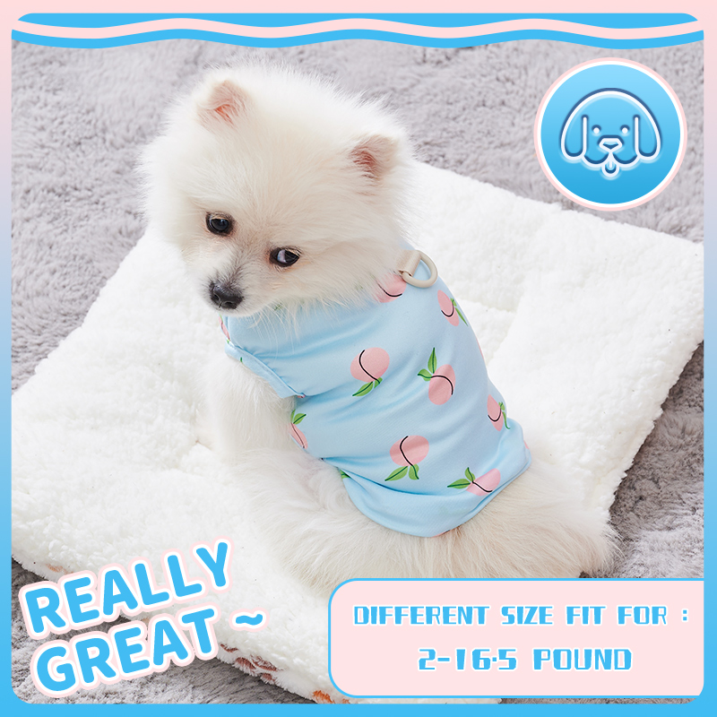애완견용 핑크 복숭아 패턴 조끼, 고양이 티셔츠, 얇은 - Pet Supplies York 리뷰 및 가격