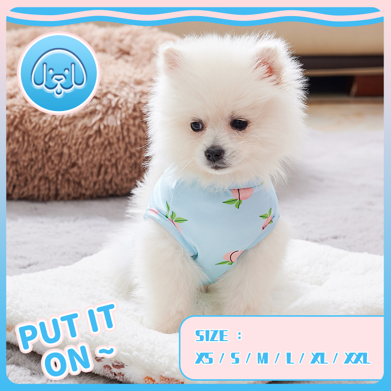 애완견용 핑크 복숭아 패턴 조끼, 고양이 티셔츠, 얇은 - Pet Supplies York 리뷰 및 가격