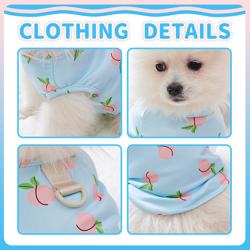 애완견용 핑크 복숭아 패턴 조끼, 고양이 티셔츠, 얇은 - Pet Supplies York 리뷰 및 가격