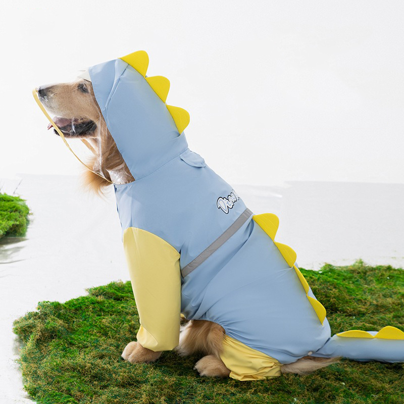 대형 개 공룡 비옷 골든 리트리버 4 다리 방수 의류  - Dog Raincoat 리뷰 및 가격
