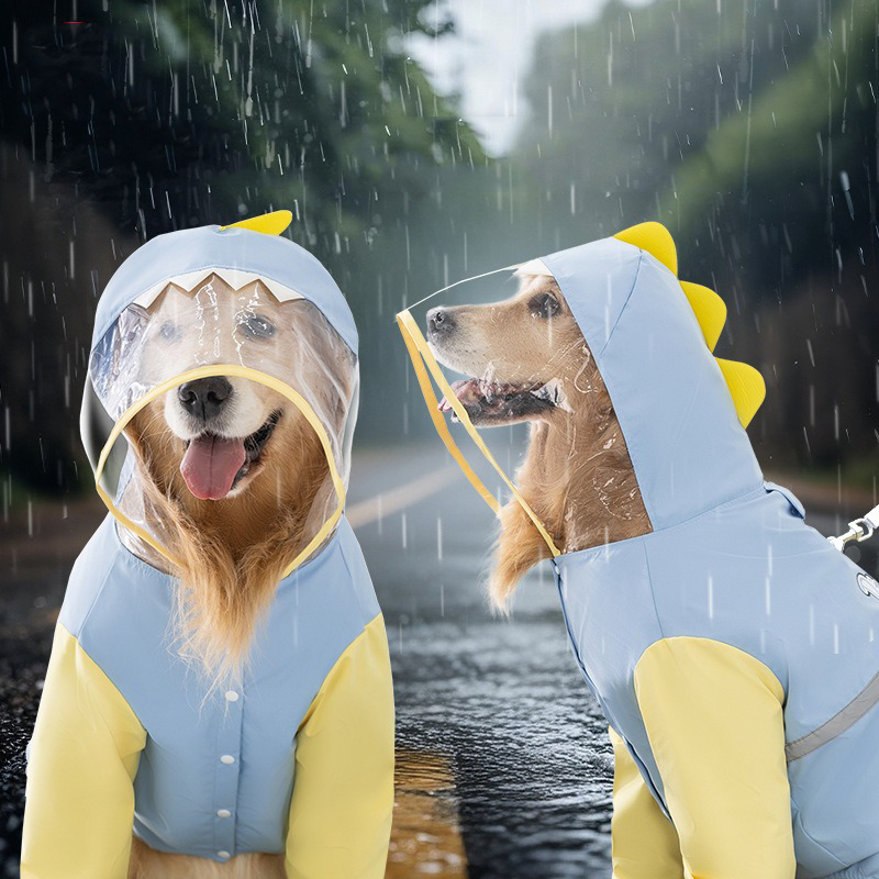 대형 개 공룡 비옷 골든 리트리버 4 다리 방수 의류  - Dog Raincoat 리뷰 및 가격