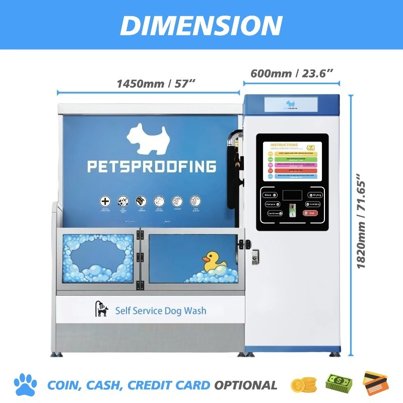 참신한 디자인의 새로운 셀프 서비스 자동 동전 투입식  - Pet Supplies Wash Station 리뷰 및 가격