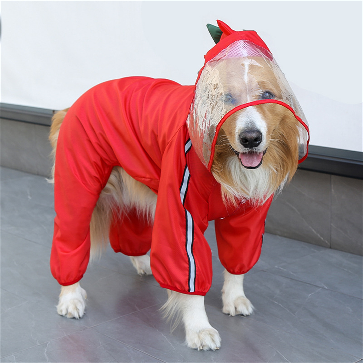 개 비옷 방수 Dogface 대형 개 비옷 재킷 후드  - Dog Raincoat 리뷰 및 가격