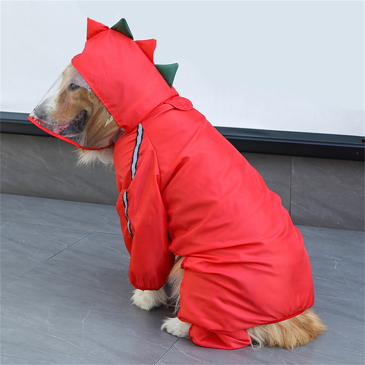 개 비옷 방수 Dogface 대형 개 비옷 재킷 후드  - Dog Raincoat 리뷰 및 가격