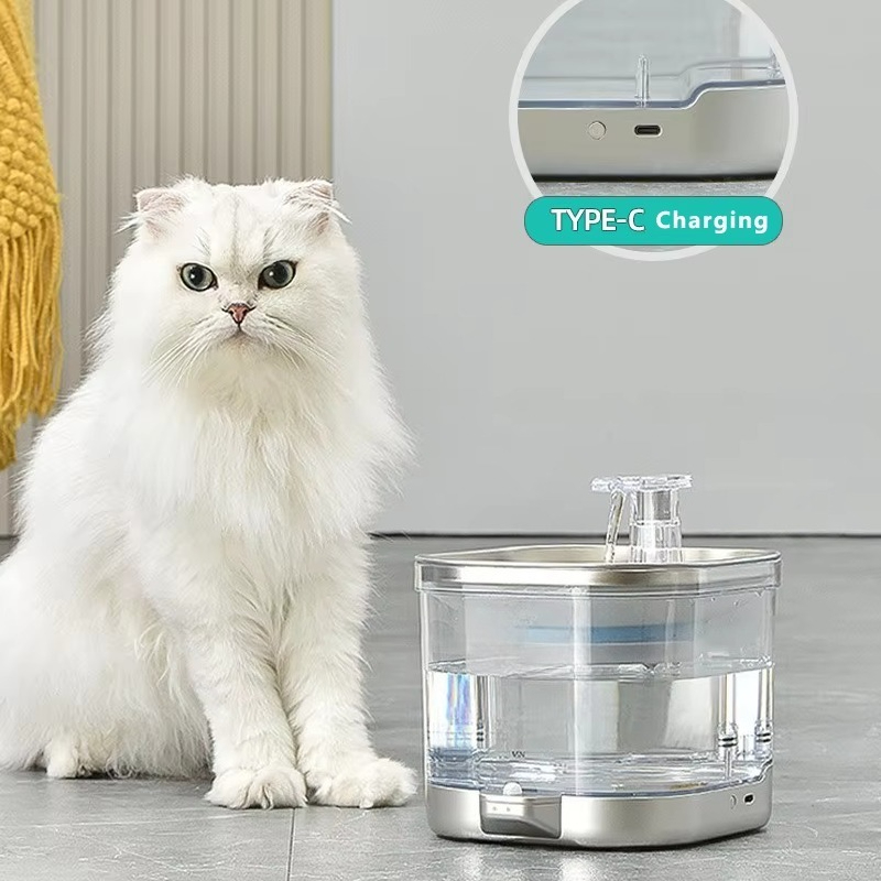 자동 애완동물 급수기 스테인리스 스틸 무선 충전 고양이 - Pet Water Fountain 리뷰 및 가격