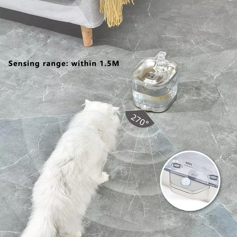 자동 애완동물 급수기 스테인리스 스틸 무선 충전 고양이 - Pet Water Fountain 리뷰 및 가격