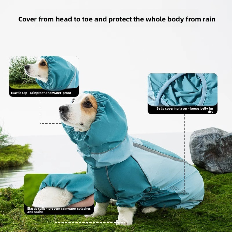 2026 풀 커버리지 컬러 블록 강아지 레인코트 네 발 - Dog Raincoat 리뷰 및 가격
